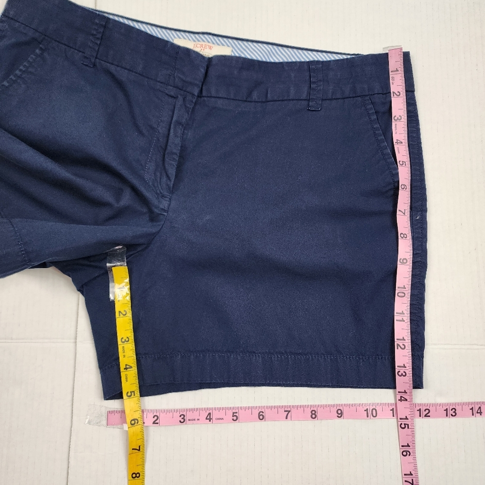 J. Crew Factory Navy Blue Cotton Shorts Size 12 Chino Broken-in Shorts - Picture 6 of 8